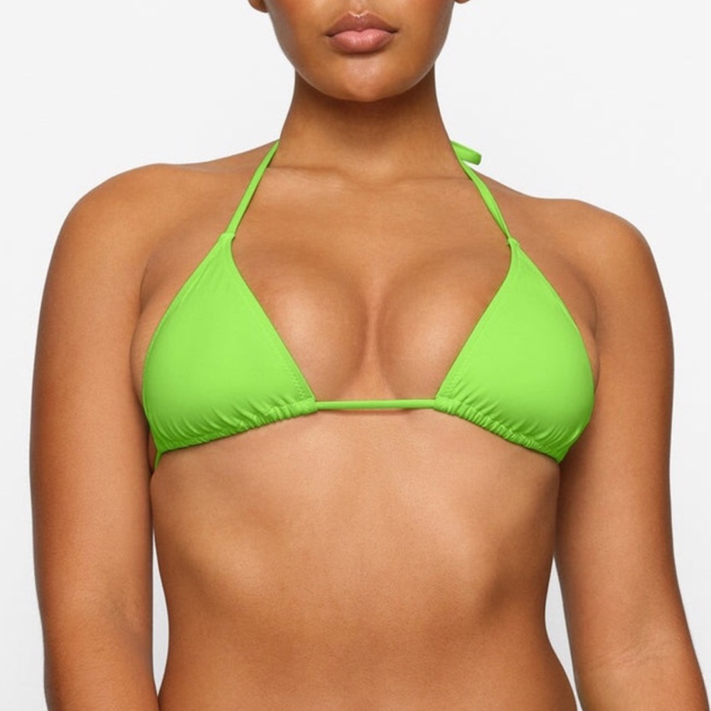 SKIMS Neon Green Triangle Swim Top L NEW